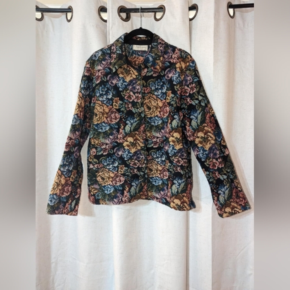 Vintage Jackets & Blazers - Vintage Floral Tapestry Button Down Jacket